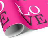 Roze Achtergrond Liefde Bruiloft Cadeaupapier (Rol Hoek)