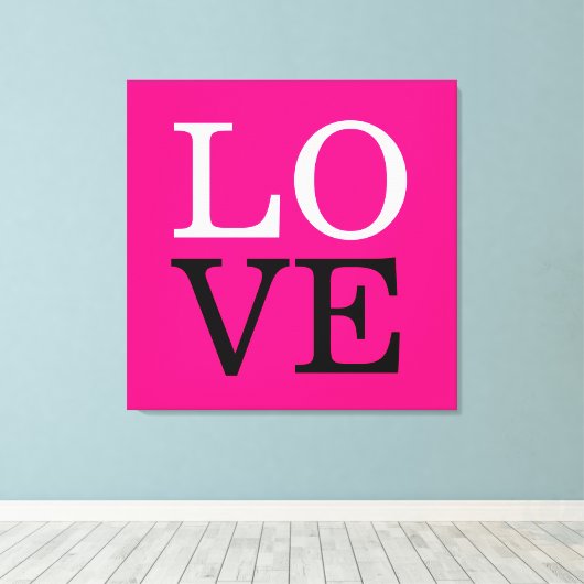 Roze Achtergrond Liefde Bruiloft Canvas Afdruk (Insitu (Houten vloer))