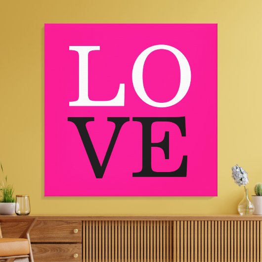 Roze Achtergrond Liefde Bruiloft Canvas Afdruk (Insitu (Woonkamer))
