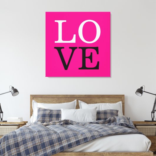 Roze Achtergrond Liefde Bruiloft Canvas Afdruk (Insitu (Slaapkamer))