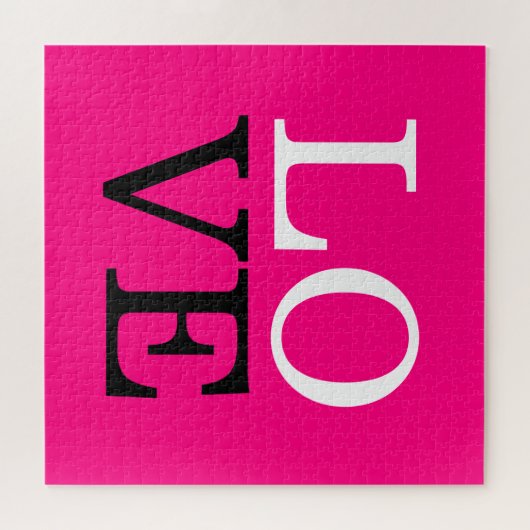 Roze Achtergrond Liefde Bruiloft Legpuzzel (Horizontaal)