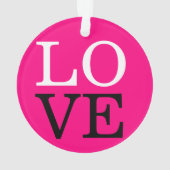 Roze Achtergrond Liefde Bruiloft Ornament (achterkant)