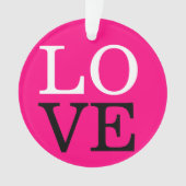 Roze Achtergrond Liefde Bruiloft Ornament (voorkant)