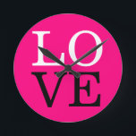 Roze Achtergrond Liefde Bruiloft Ronde Klok<br><div class="desc">U kunt de lettertypen en kleuren eenvoudig wijzigen. U kunt ook uw logo en de achtergrondafbeelding toevoegen zoals u wilt.</div>