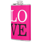 Roze Achtergrond Liefde Huwelijk Heupfles (Links)