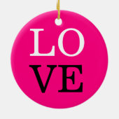 Roze Achtergrond Liefde Trouwdag Keramisch Ornament (Achterkant)