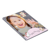 Roze achtergrond & lieve meid notitieboek (Rechterzijde)