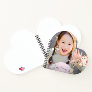 Roze achtergrond & lieve meid notitieboek