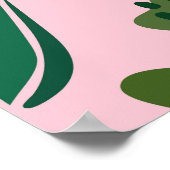 Roze achtergrond, met de hand getekend cactus patr poster (Hoek)