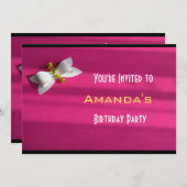 Roze achtergrond met een witte baarmoederdag kaart (Voorkant / Achterkant)