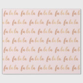 Roze achtergrond met gouden Fa La La Cadeaupapier (Vlak)