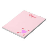  roze achtergrond met Paars hart Notitieblok (Linkerzijde)