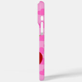 Roze achtergrond met rode harten en twee kersen Case-Mate iPhone case (Achterkant / Links)