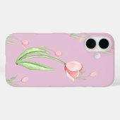 Roze Achtergrond met Tulpen Telefoonhoesje Case-Mate iPhone Case (Achterkant (horizontaal))