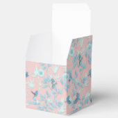 Roze achtergrond met vogels en bloemen bedankdoosjes (Geopend)