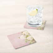 Roze achtergrond met witte rozen. kartonnen onderzetters (Insitu)