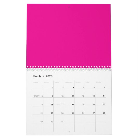 Roze Achtergrond met Zwarte Grens Ontwerpideeën Kalender (Mar 2026)