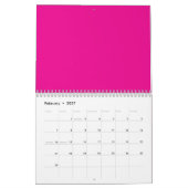 Roze Achtergrond met Zwarte Grens Ontwerpideeën Kalender (Feb 2027)