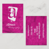 Roze achtergrond Monogram Visitekaartjes (Voorkant / Achterkant)