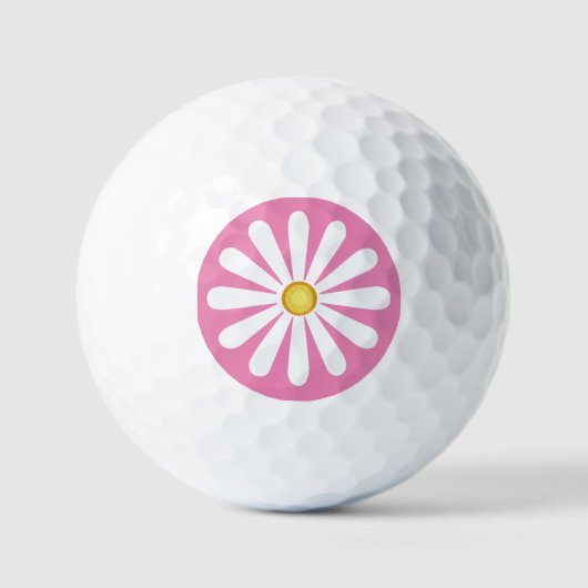Roze achtergrond van Daisy flower Golfballen (Voorkant)