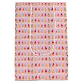 Roze achtergrond voor tuingnomen medium cadeauzakje (Achterkant)