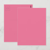 Roze achtergrondkleur briefkaart (Voorkant / Achterkant)