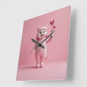 roze achtergrondklok vierkante klok (Hoek)