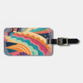 Roze Achterkant Regenboog Koepel Bagage Label – Aa (Voorkant horizontaal)
