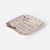 Roze Achtertuin BBQ Baby Q Baby shower Papier Bord (Gebogen)