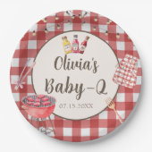 Roze Achtertuin BBQ Baby Q Baby shower Papier Bord (Voorkant)