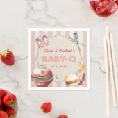 Roze Achtertuin BBQ Baby Q Baby shower Servetten (Insitu)