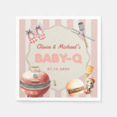 Roze Achtertuin BBQ Baby Q Baby shower Servetten (Voorkant)