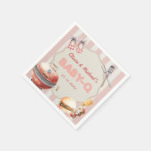Roze Achtertuin BBQ Baby Q Baby shower Servetten (Hoek)