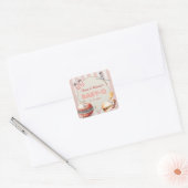Roze Achtertuin BBQ Baby Q Baby shower Sticker (Envelop)
