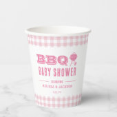Roze Achtertuin BBQ Baby shower Papieren Bekers (Voorkant)