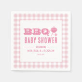 Roze Achtertuin BBQ Baby shower Servet (Voorkant)