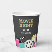 Roze Achtertuin Film avond party Papieren beker (Achterkant)