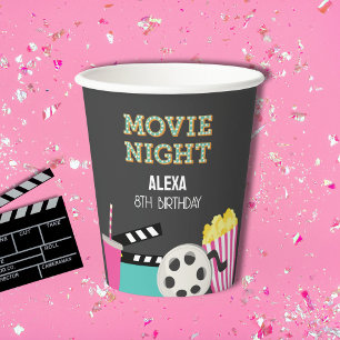 Roze Achtertuin Film avond party Papieren beker