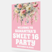 Roze Acryl Bloemen Zoet 16 Welkomstbord Acryl Bord (Hoek)