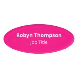 Roze Acryl Ovale Naambadge Magnetisch Modern
