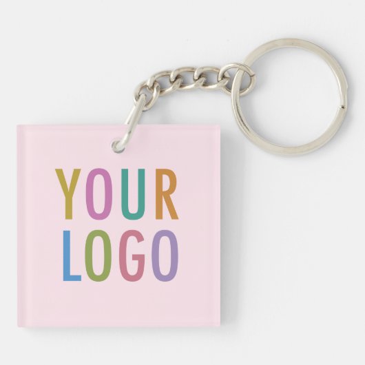 Roze Acryl QR Code Sleutelhanger Custom Logo Squar (Achterkant)