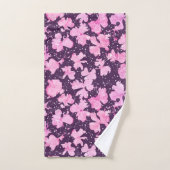 Roze Acryl Verf Bloemblaadjes Bad Handdoek (Handdoek)