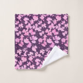 Roze Acryl Verf Bloemblaadjes Bad Handdoek (Wasdoekje)