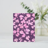 Roze Acryl Verf Bloemblaadjes Briefkaart (Staand voorkant)