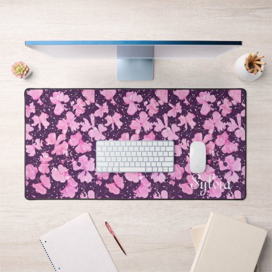 Roze Acryl Verf Bloemblaadjes Bureaumat (Kantoor 1)