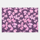 Roze Acryl Verf Bloemblaadjes Inpakpapier Vel (Voorkant 3)