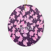 Roze Acryl Verf Bloemblaadjes Keramisch Ornament (Links)