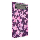 Roze Acryl Verf Bloemblaadjes Mini Klembord (Schuin)