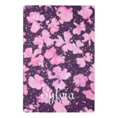 Roze Acryl Verf Bloemblaadjes Mini Klembord (Achterkant)