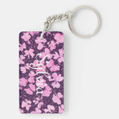 Roze Acryl Verf Bloemblaadjes Sleutelhanger (achterkant)